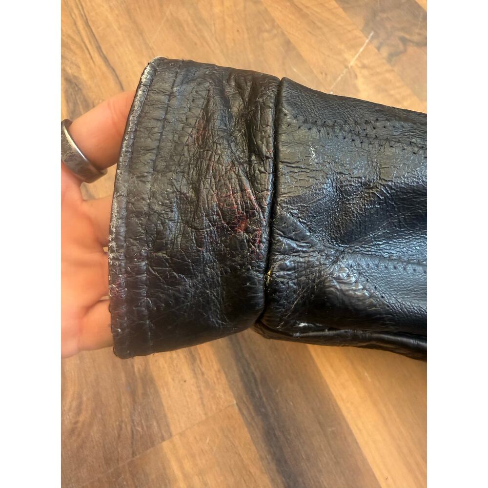 Lone Wolf Leather Patch Work Jacket Size Large - image 9